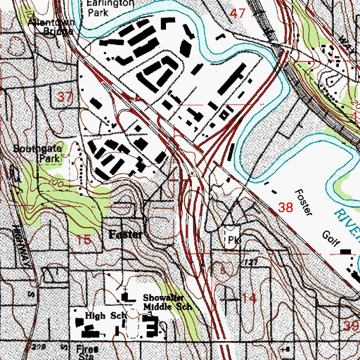 Topographic Map of Interchange 156, WA