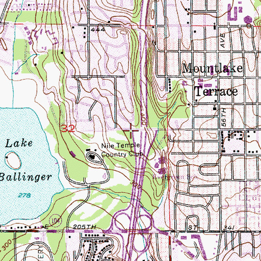 Topographic Map of Interchange 177, WA
