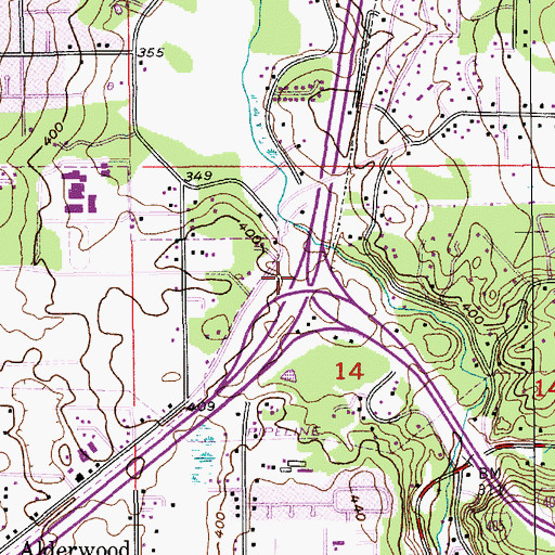 Topographic Map of Interchange 182, WA