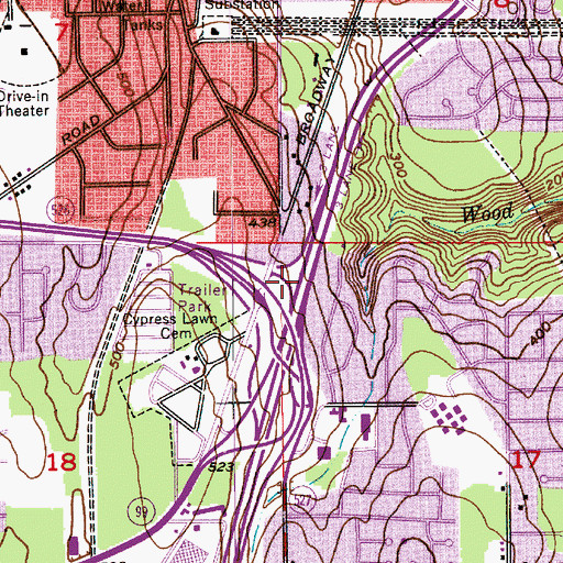 Topographic Map of Interchange 189, WA