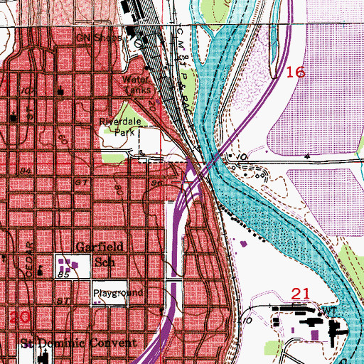 Topographic Map of Interchange 195, WA