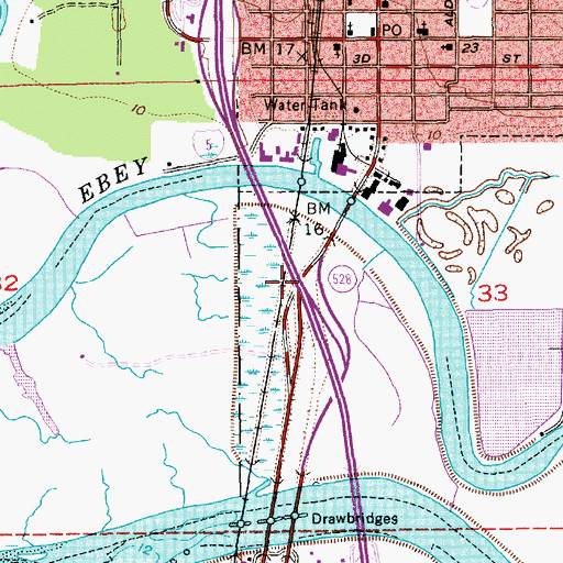 Topographic Map of Interchange 198, WA