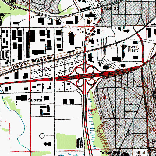 Topographic Map of Interchange 2, WA