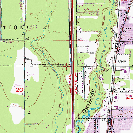 Topographic Map of Interchange 200, WA