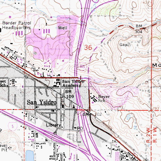 Topographic Map of Moody Canyon, CA