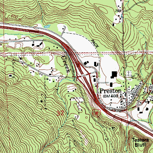 Topographic Map of Interchange 22, WA