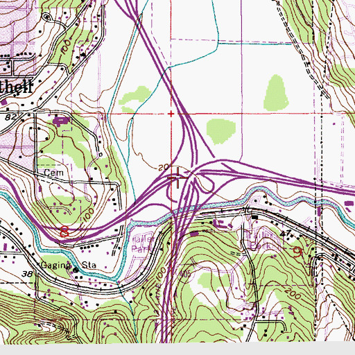 Topographic Map of Interchange 23, WA