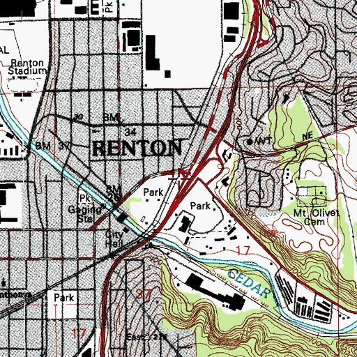 Topographic Map of Interchange 4B, WA