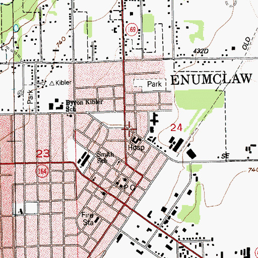 Topographic Map of Saint Elizabeth Hospital, WA