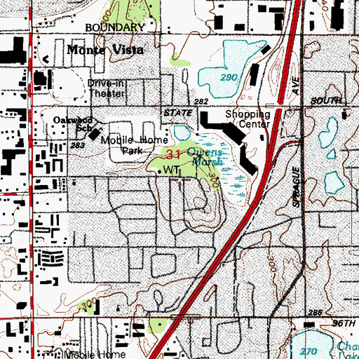 Topographic Map of Full Gospel Grace Church, WA