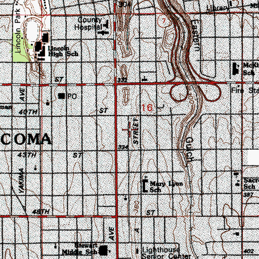 Topographic Map of Gospel Hall, WA