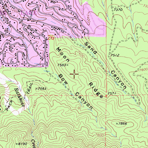 Topographic Map of Moon Ridge, CA