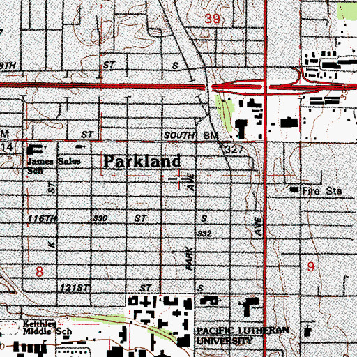 Topographic Map of Grace Fellowship Church, WA