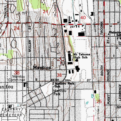 Topographic Map of Grace Lutheran Church, WA