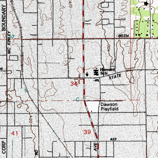 Topographic Map of Harvard Evangelical Covenant Church, WA