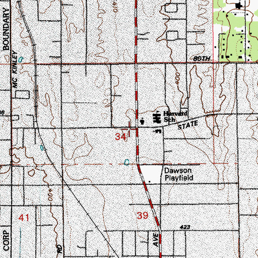 Topographic Map of Harvard Evangelical Covenant Church, WA