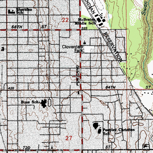 Topographic Map of Heavens Gates Church, WA