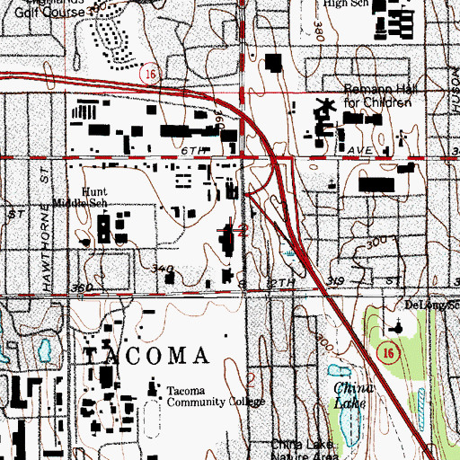 Topographic Map of Highland Hill Baptist Church, WA