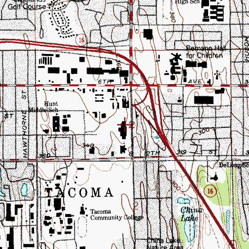 Topographic Map of Highland Hill Baptist Church, WA