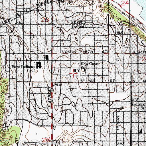 Topographic Map of Holy Cross Church, WA