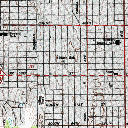 Topographic Map of Hope Christian Reformed Church, WA