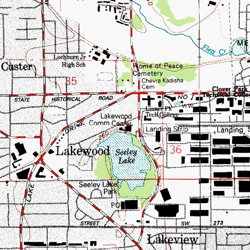 Topographic Map of Hope Covenant Church, WA