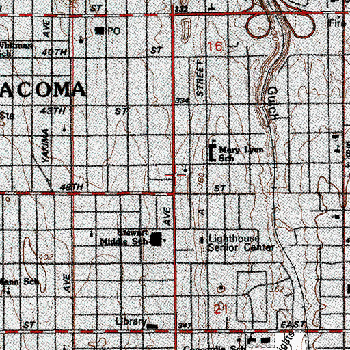 Topographic Map of Hope Evangelical Community Church, WA