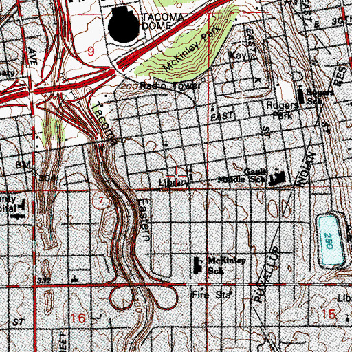 Topographic Map of Iglesia La Roca, WA