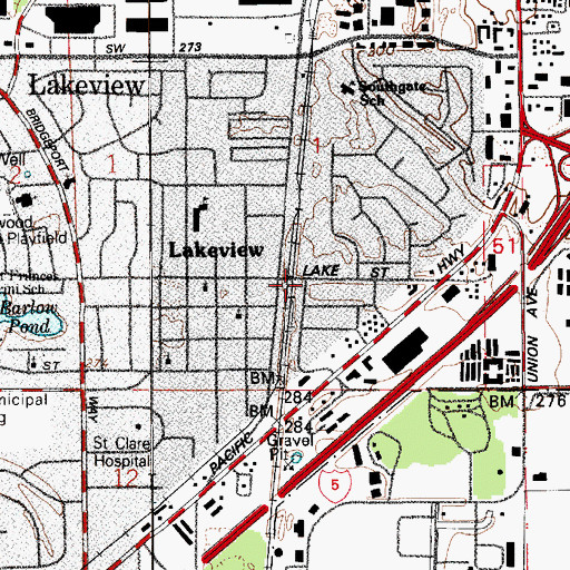 Topographic Map of Iglesia Ni Cristo, WA