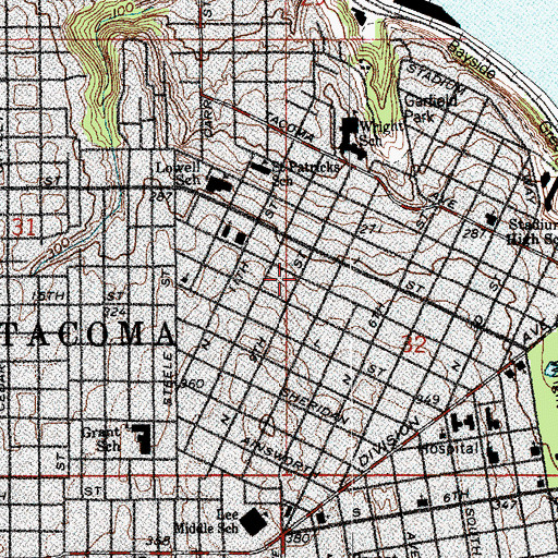 Topographic Map of Immanuel Presbyterian Church, WA