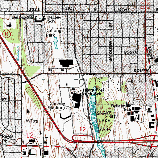 Topographic Map of Inspiration Bible Church, WA