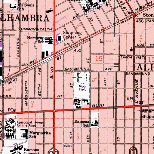 Topographic Map of Moor Field, CA