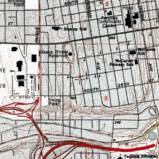 Topographic Map of Kingdom Hall of Jehovahs Witnesses, WA