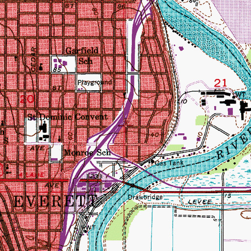 Topographic Map of Kingdom Hall of Jehovahs Witnesses, WA