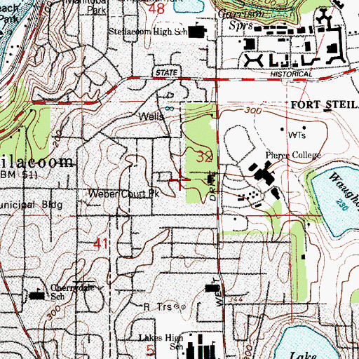 Topographic Map of Korean Full Gospel Tacoma Church, WA