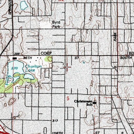 Topographic Map of Korean Rock Presbyterian Church, WA