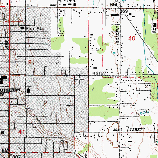 Topographic Map of Korean United Presbyterian Church, WA
