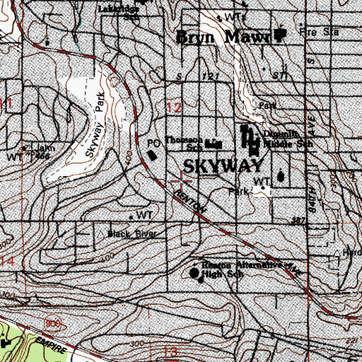 Topographic Map of Korean-American Calvary Baptist Church, WA