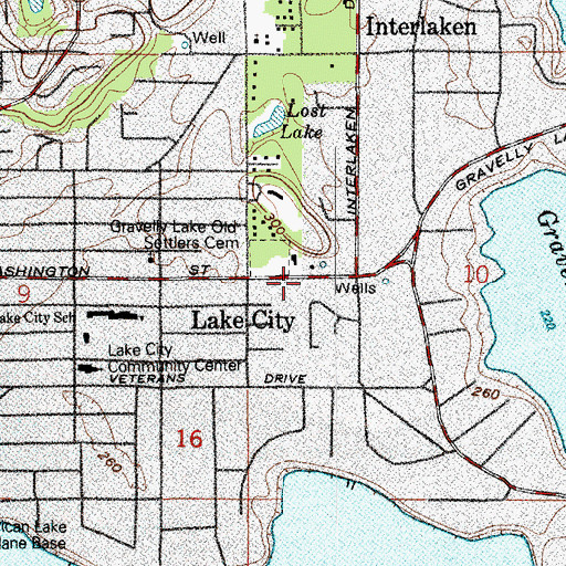 Topographic Map of Lakewood Christian Church, WA