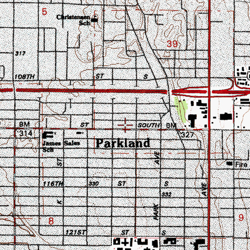 Topographic Map of Lamb of God Baptist Church, WA