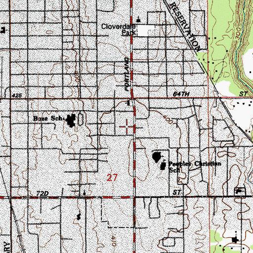 Topographic Map of Live Oak Baptist Church, WA