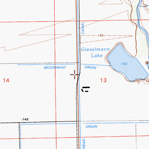 Topographic Map of Moorhead Canal, CA