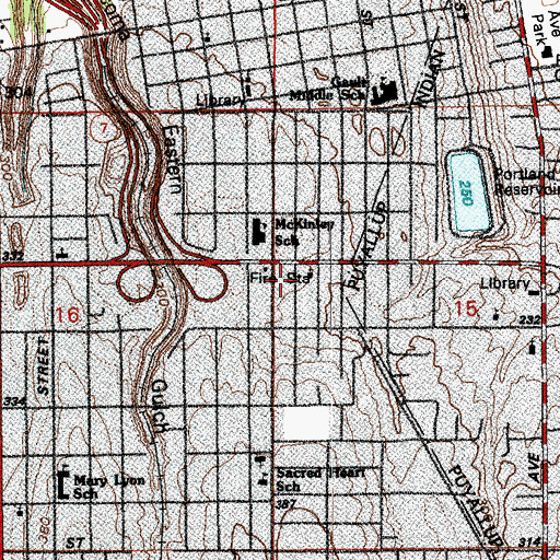 Topographic Map of McKinley Park Christian Church, WA