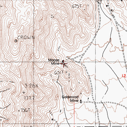 Topographic Map of Moose Mine, CA
