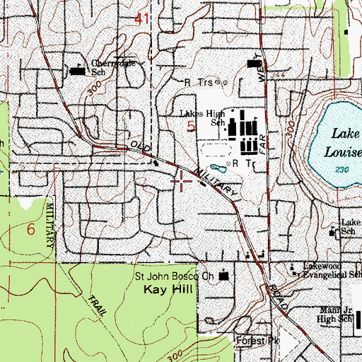 Topographic Map of Mount Sinai Baptist Church, WA