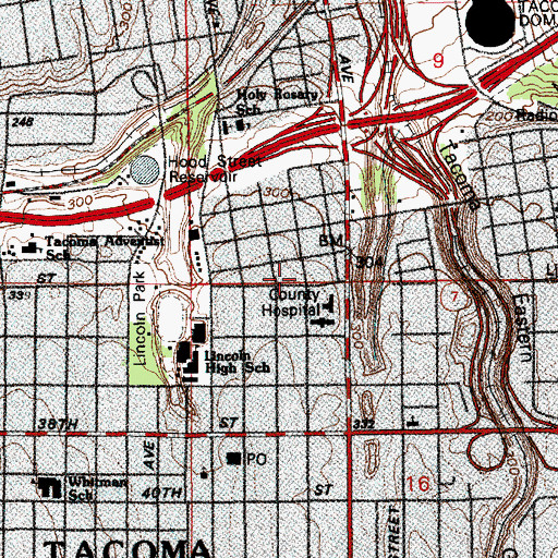 Topographic Map of Mount Sinai Deliverance Church, WA