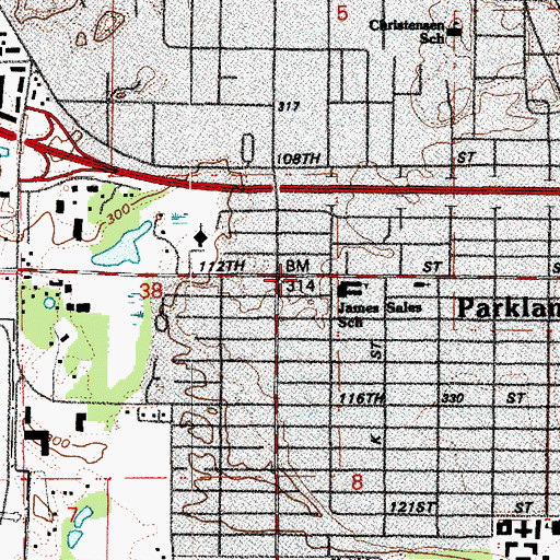 Topographic Map of Mount Zion Community Baptist Church, WA