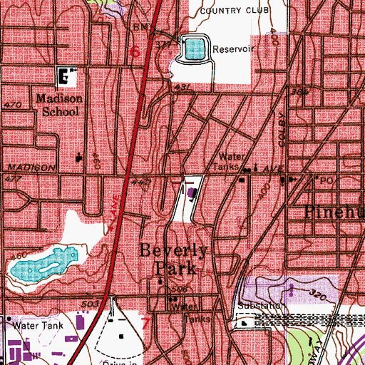 Topographic Map of New Life Center Foursquare Church, WA