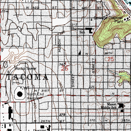 Topographic Map of Northend Community Church, WA