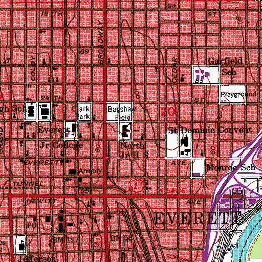 Topographic Map of Northside Church of God, WA